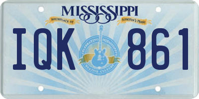 MS license plate IQK861