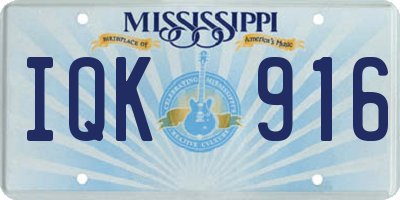MS license plate IQK916
