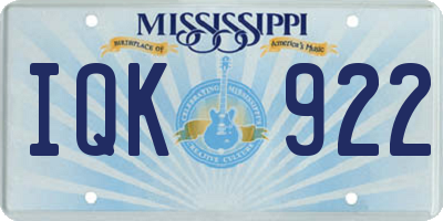 MS license plate IQK922