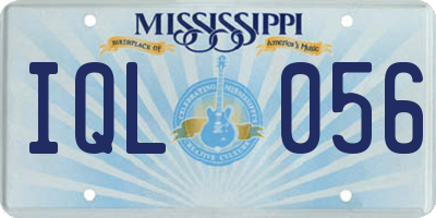 MS license plate IQL056