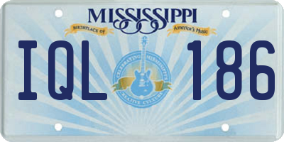 MS license plate IQL186