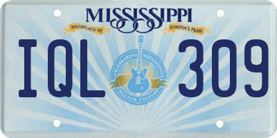 MS license plate IQL309