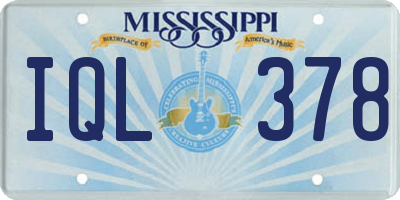 MS license plate IQL378
