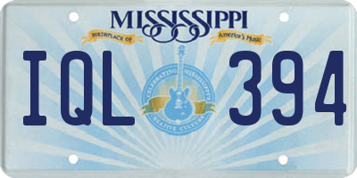 MS license plate IQL394