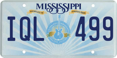 MS license plate IQL499