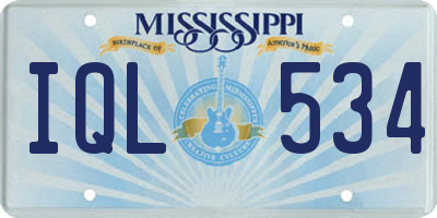 MS license plate IQL534