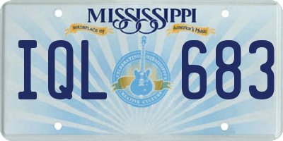 MS license plate IQL683