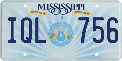 MS license plate IQL756