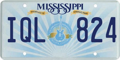 MS license plate IQL824