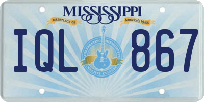 MS license plate IQL867