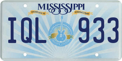 MS license plate IQL933