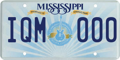 MS license plate IQM000