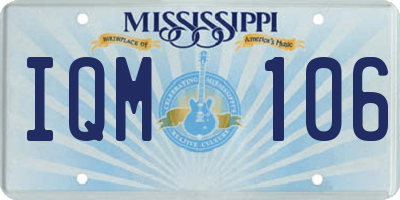 MS license plate IQM106