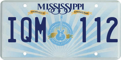 MS license plate IQM112