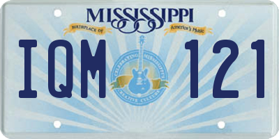 MS license plate IQM121