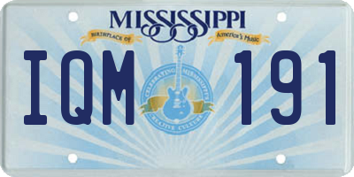 MS license plate IQM191