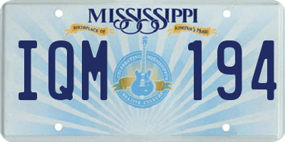 MS license plate IQM194