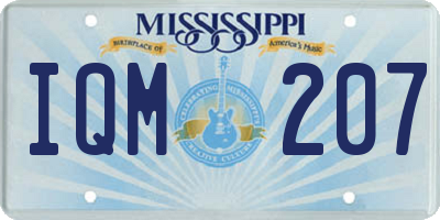 MS license plate IQM207