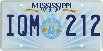 MS license plate IQM212