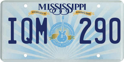 MS license plate IQM290