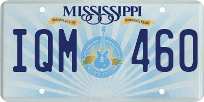 MS license plate IQM460