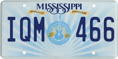 MS license plate IQM466