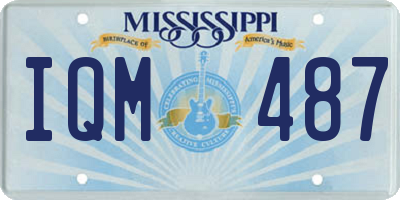 MS license plate IQM487