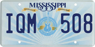 MS license plate IQM508