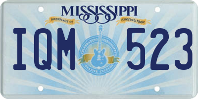 MS license plate IQM523