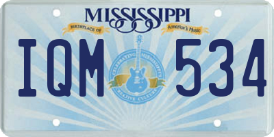 MS license plate IQM534