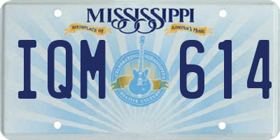 MS license plate IQM614