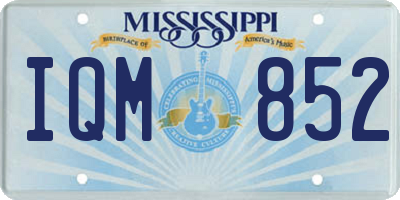 MS license plate IQM852