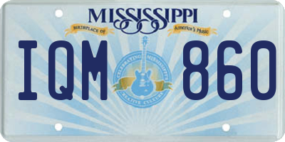 MS license plate IQM860