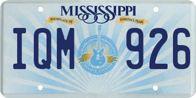 MS license plate IQM926