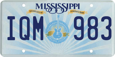 MS license plate IQM983