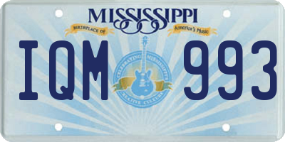 MS license plate IQM993