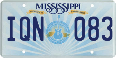 MS license plate IQN083