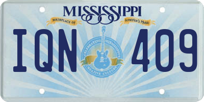 MS license plate IQN409