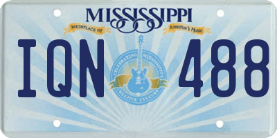 MS license plate IQN488