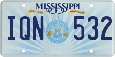 MS license plate IQN532