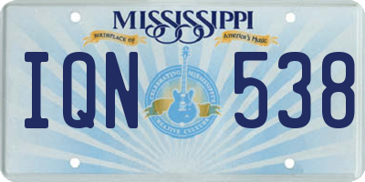 MS license plate IQN538