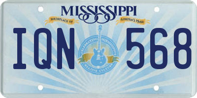 MS license plate IQN568