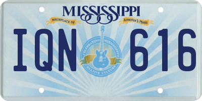 MS license plate IQN616