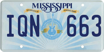 MS license plate IQN663