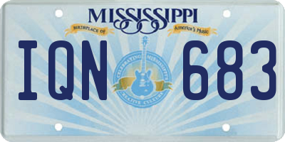 MS license plate IQN683