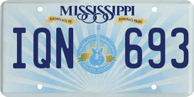MS license plate IQN693