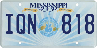 MS license plate IQN818