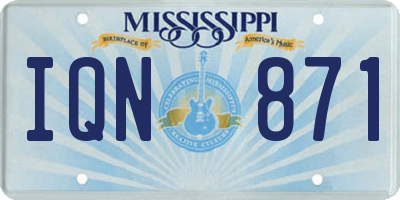 MS license plate IQN871