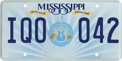 MS license plate IQO042