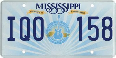 MS license plate IQO158